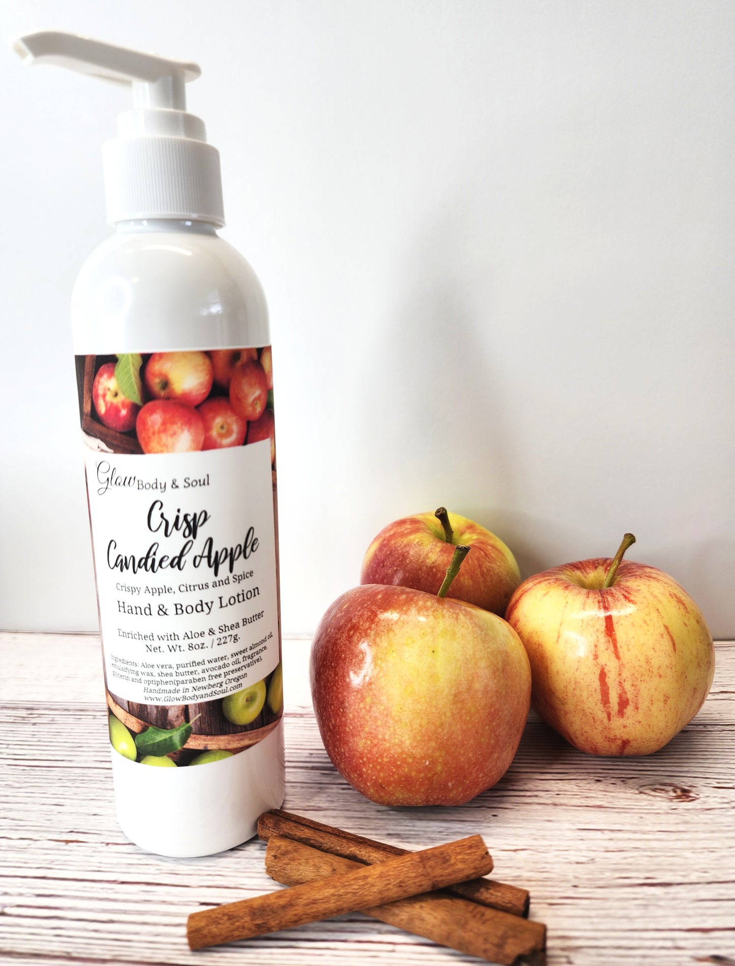 Crisp Candied Apple Aloe and Shea Butter Lotion 8 oz. Paraben Free Hand and Body Lotion