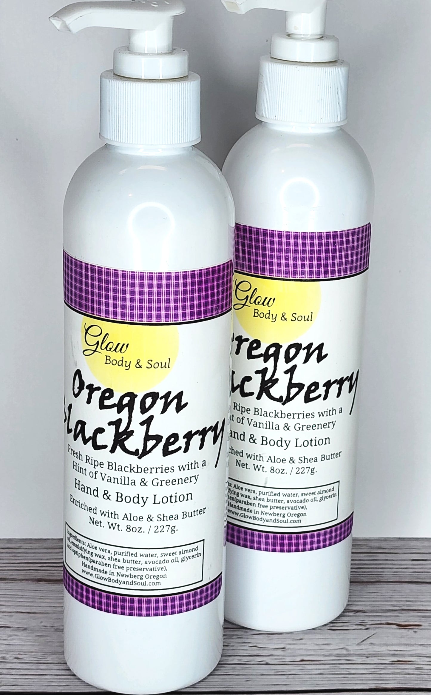 Oregon Blackberry Aloe and Shea Butter Lotion 8 oz. Paraben Free Hand and Body Lotion