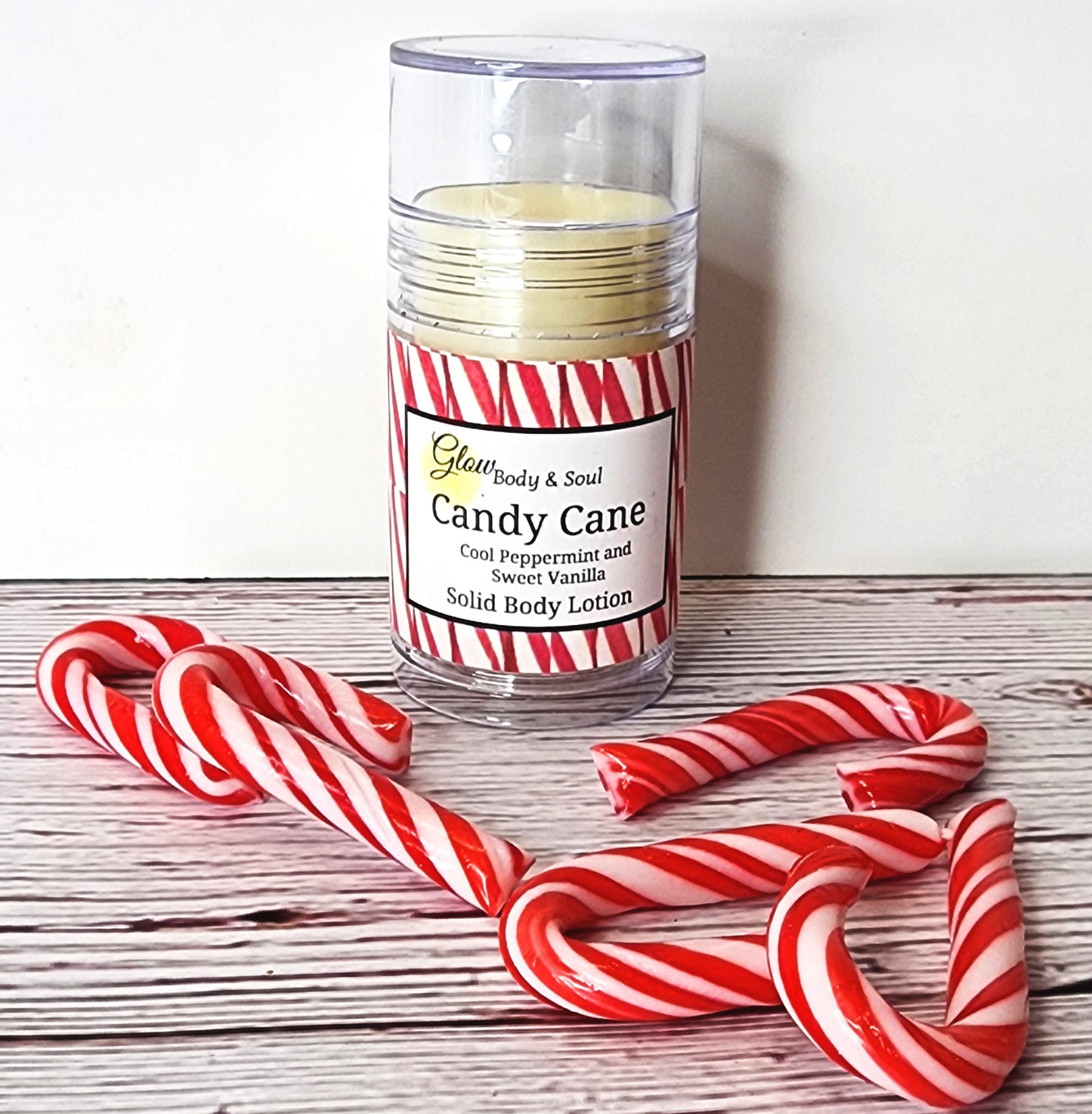 Candy Cane Solid Lotion Christmas Holiday Solid Lotion Your Choice of Fragrance and Size