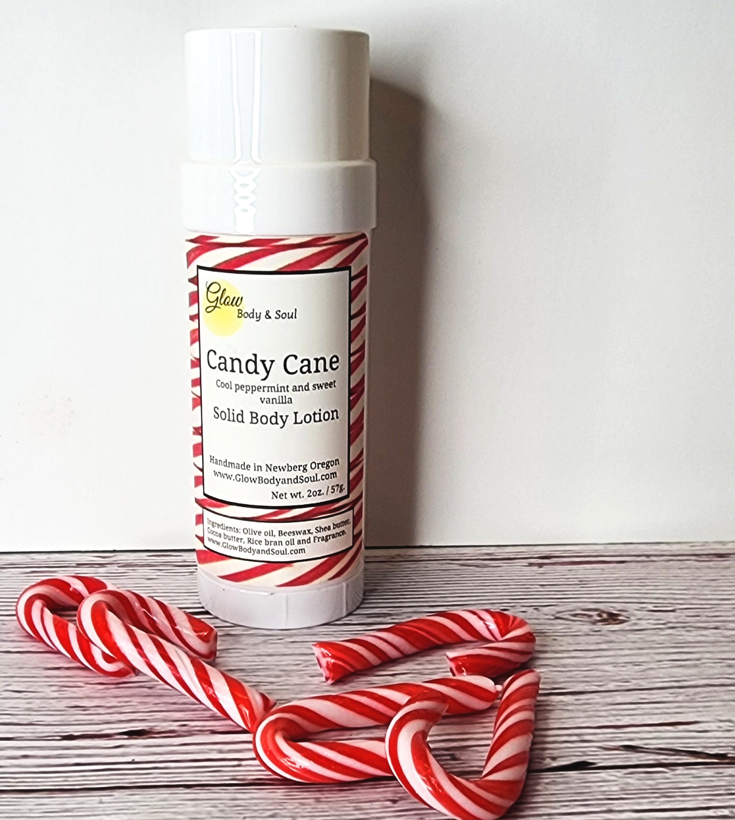 Candy Cane Solid Lotion Christmas Holiday Solid Lotion Your Choice of Fragrance and Size