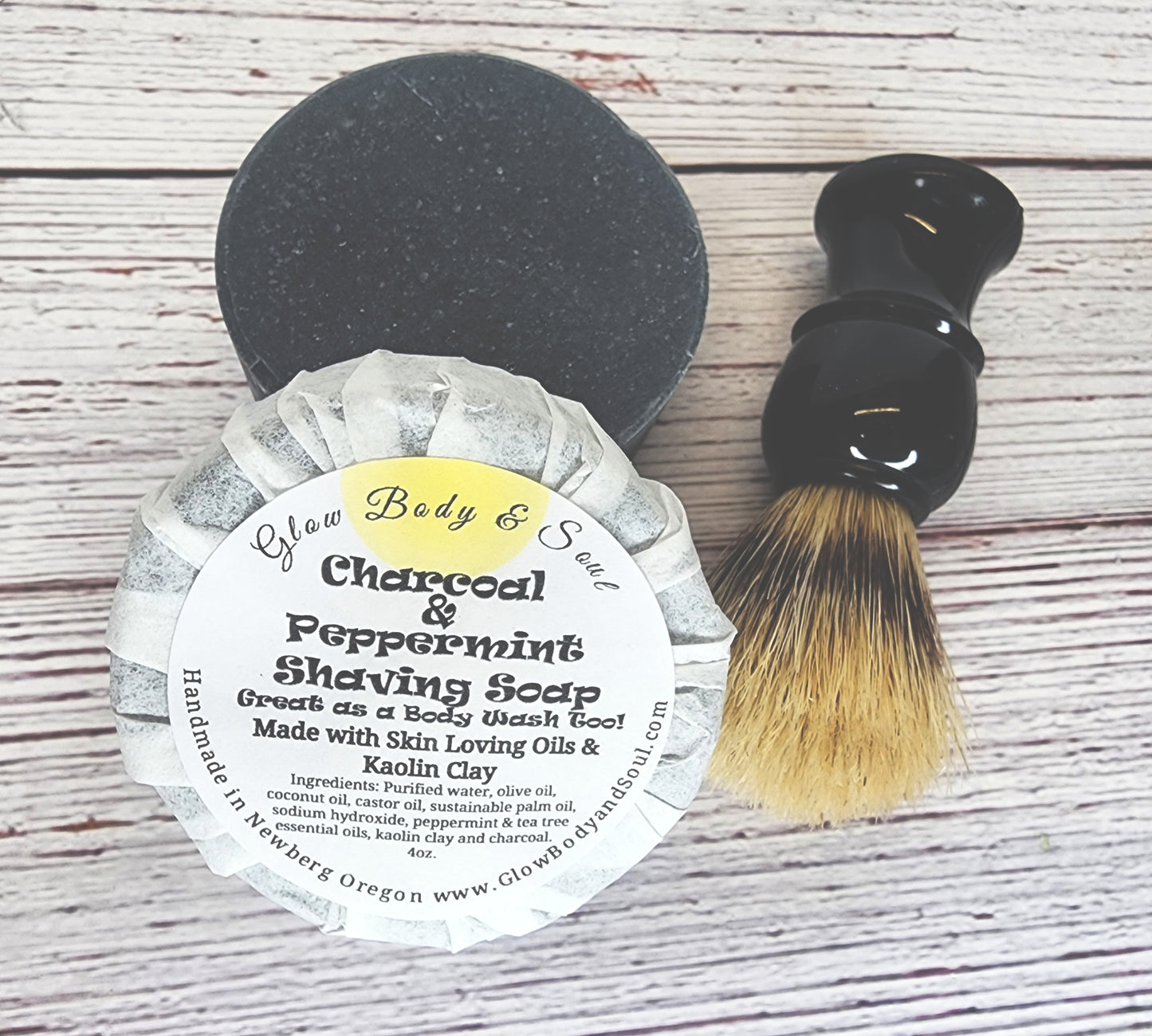 Charcoal and Peppermint Shaving Soap Cold Process Shaving Soap