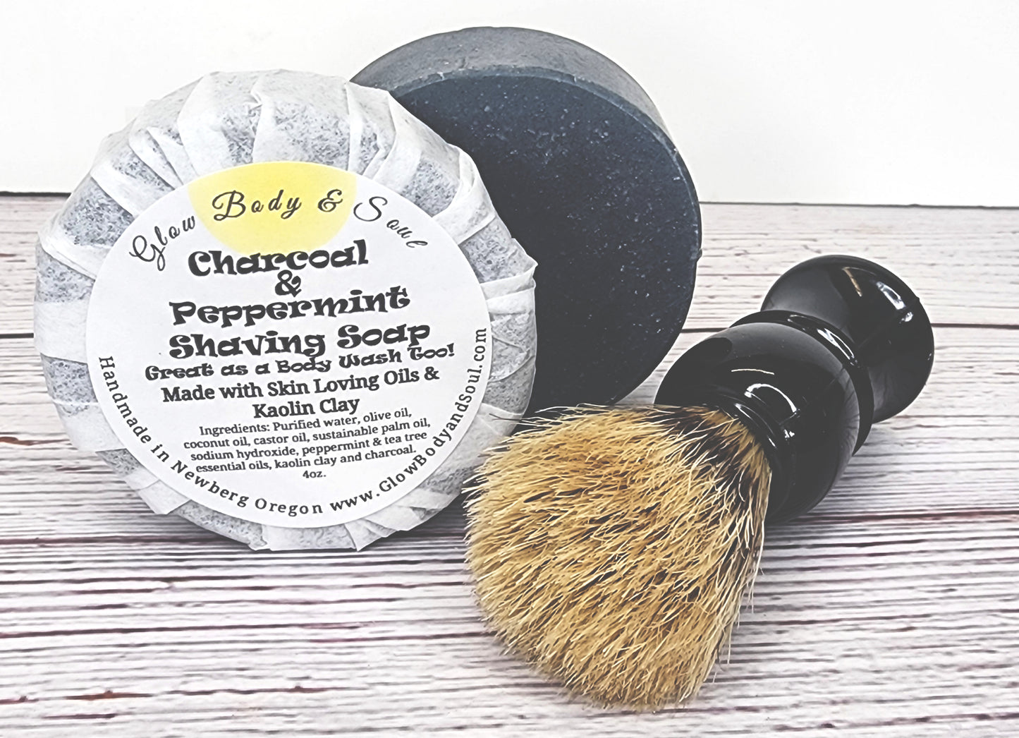 Charcoal and Peppermint Shaving Soap Cold Process Shaving Soap