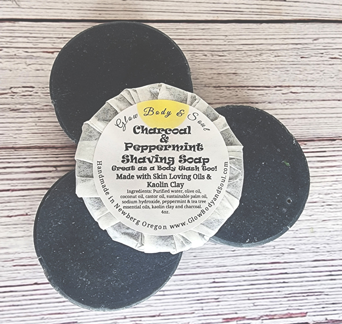 Charcoal and Peppermint Shaving Soap Cold Process Shaving Soap