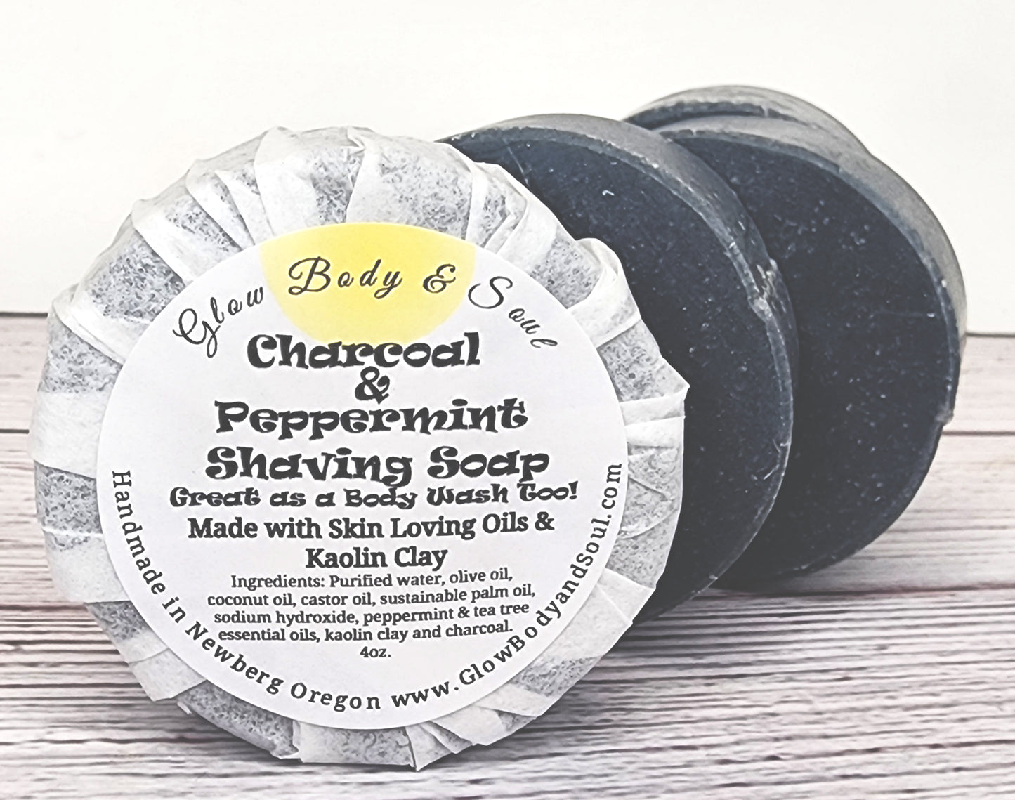 Charcoal and Peppermint Shaving Soap Cold Process Shaving Soap