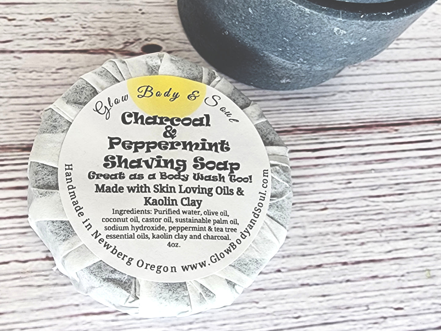 Charcoal and Peppermint Shaving Soap Cold Process Shaving Soap