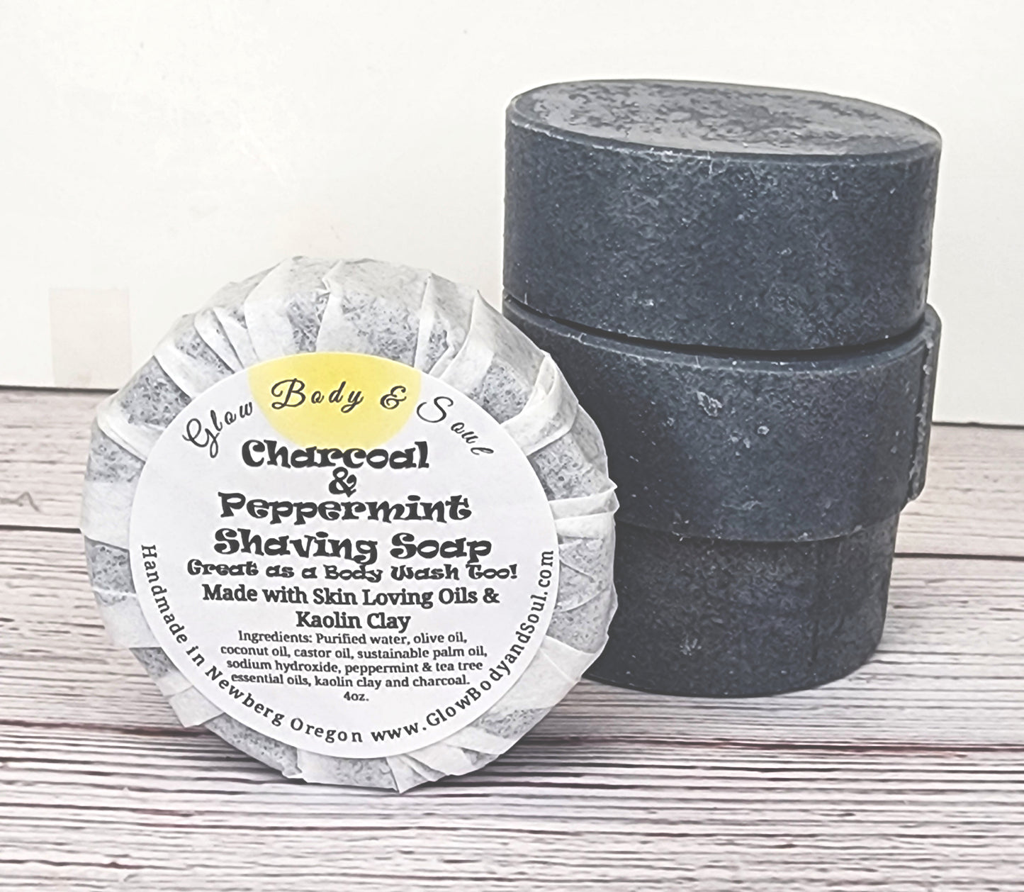 Charcoal and Peppermint Shaving Soap Cold Process Shaving Soap