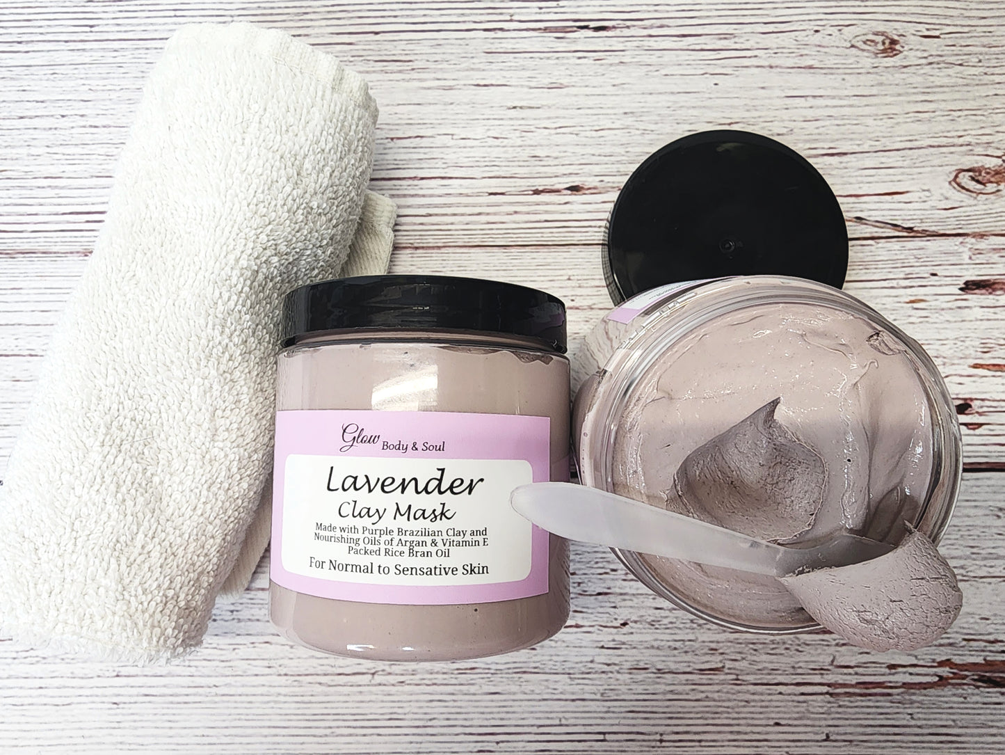 Lavender Clay Facial Mask Sensitive Skin Mask 10oz.