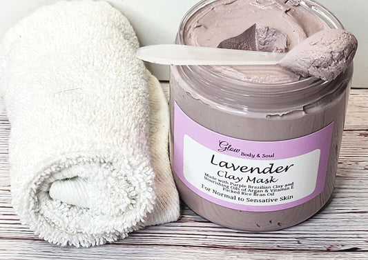 Lavender Clay Facial Mask Sensitive Skin Mask 10oz.