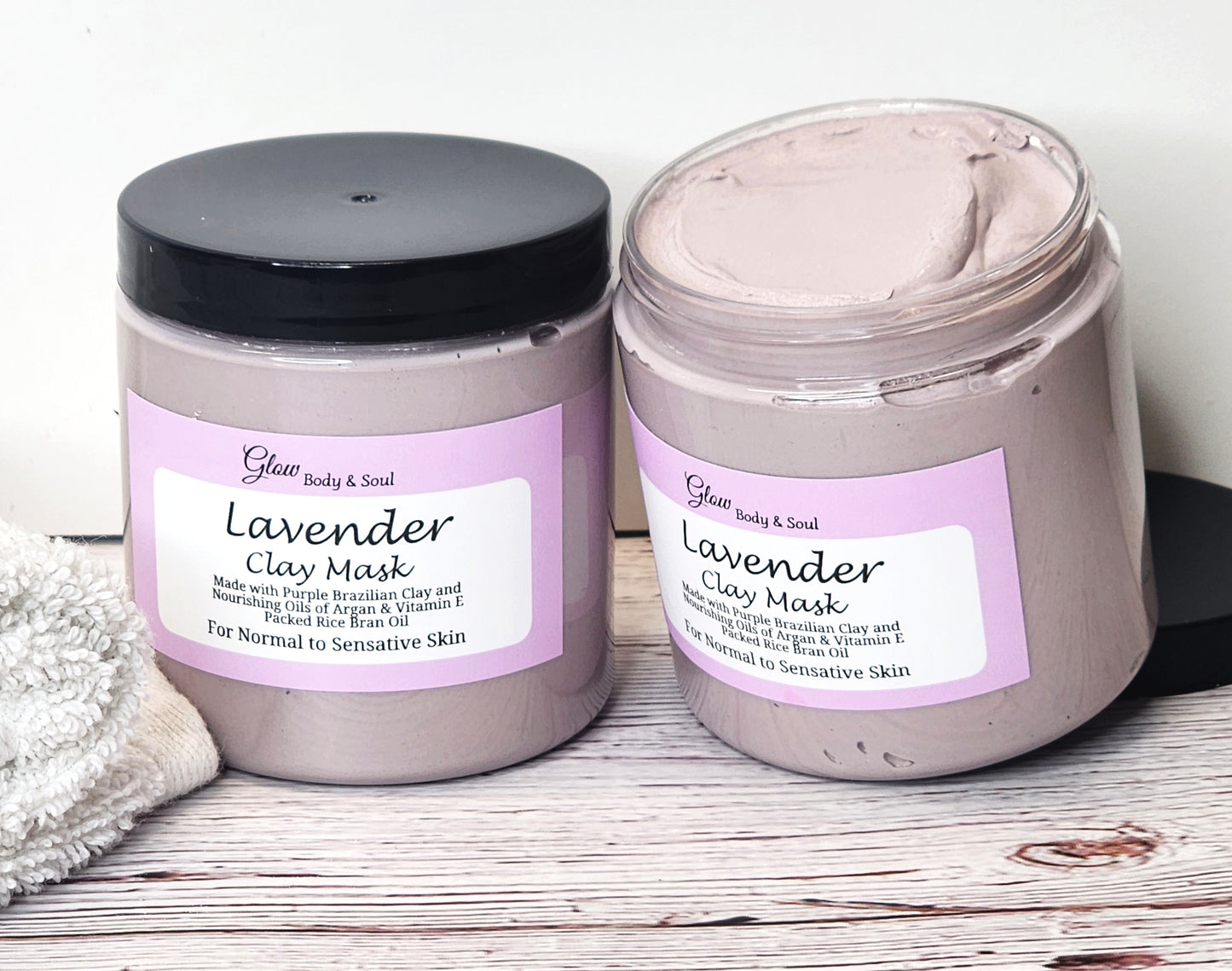 Lavender Clay Facial Mask Sensitive Skin Mask 10oz.