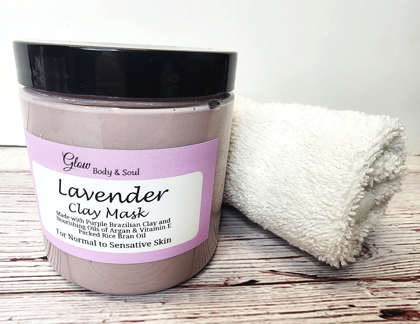 Lavender Clay Facial Mask Sensitive Skin Mask 10oz.