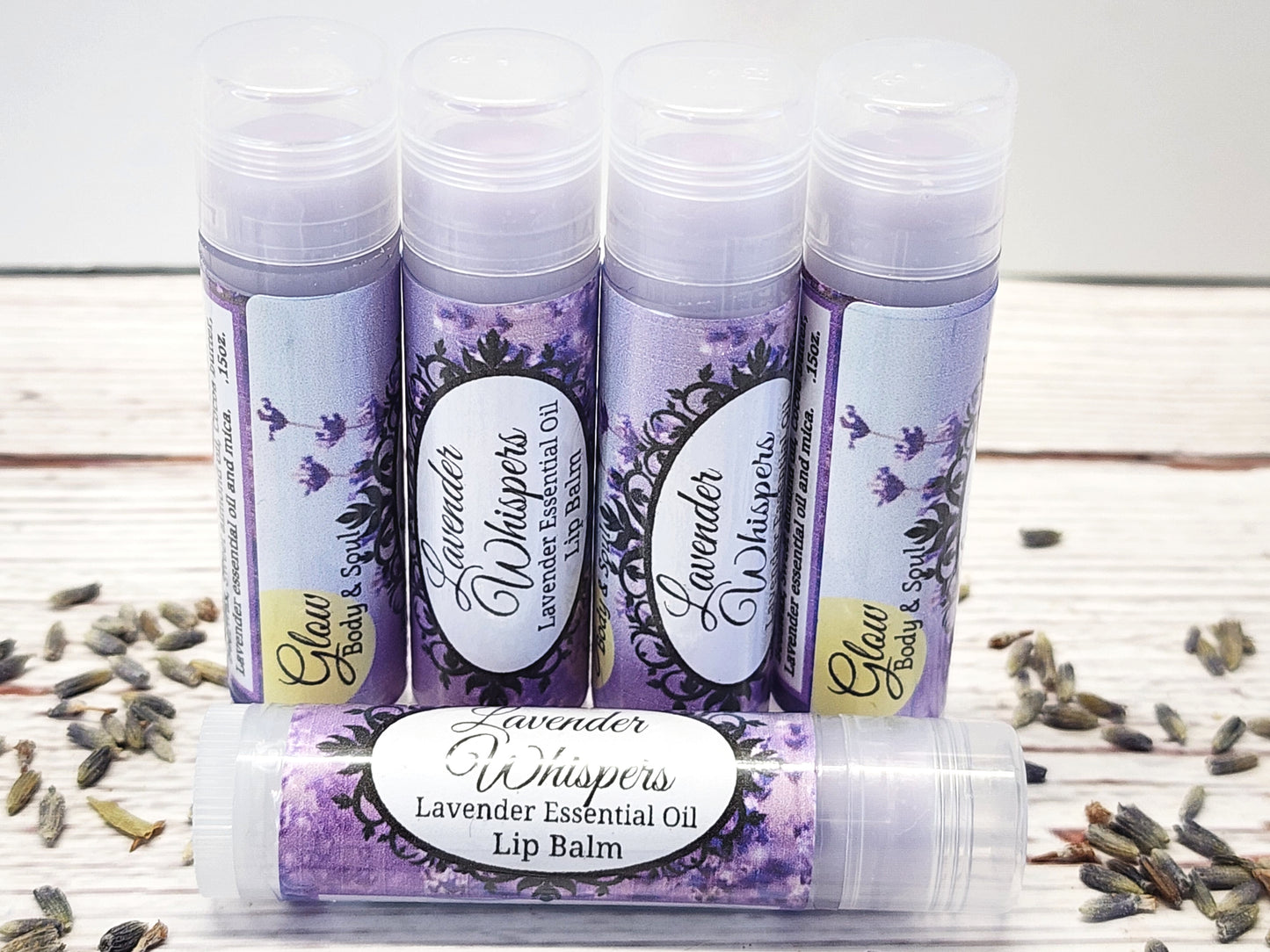 Lavender Whispers Lavender Essential Oil Lip Balm Unsweetened Lip Balm