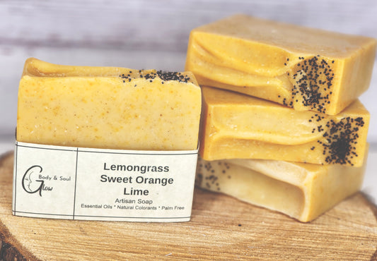 Lemongrass Sweet Orange and Lime Natural Palm Free Handmade Vegan Soap