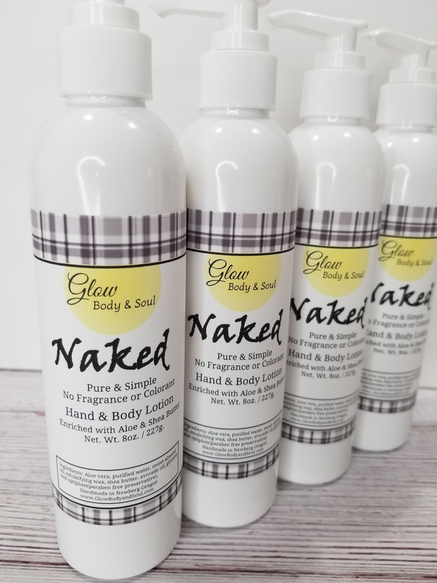 Aloe and Shea Butter Lotion 8 oz. Unscented Paraben Free Hand and Body Lotion Naked Lotion