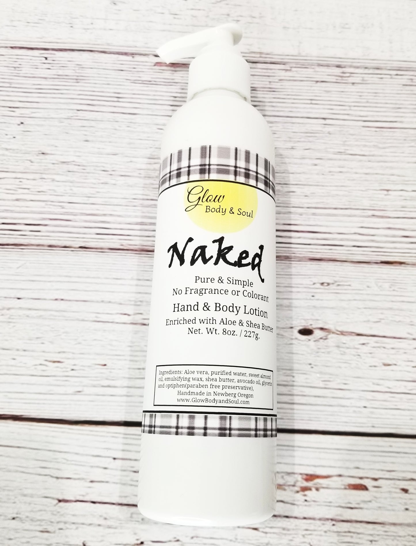 Aloe and Shea Butter Lotion 8 oz. Unscented Paraben Free Hand and Body Lotion Naked Lotion