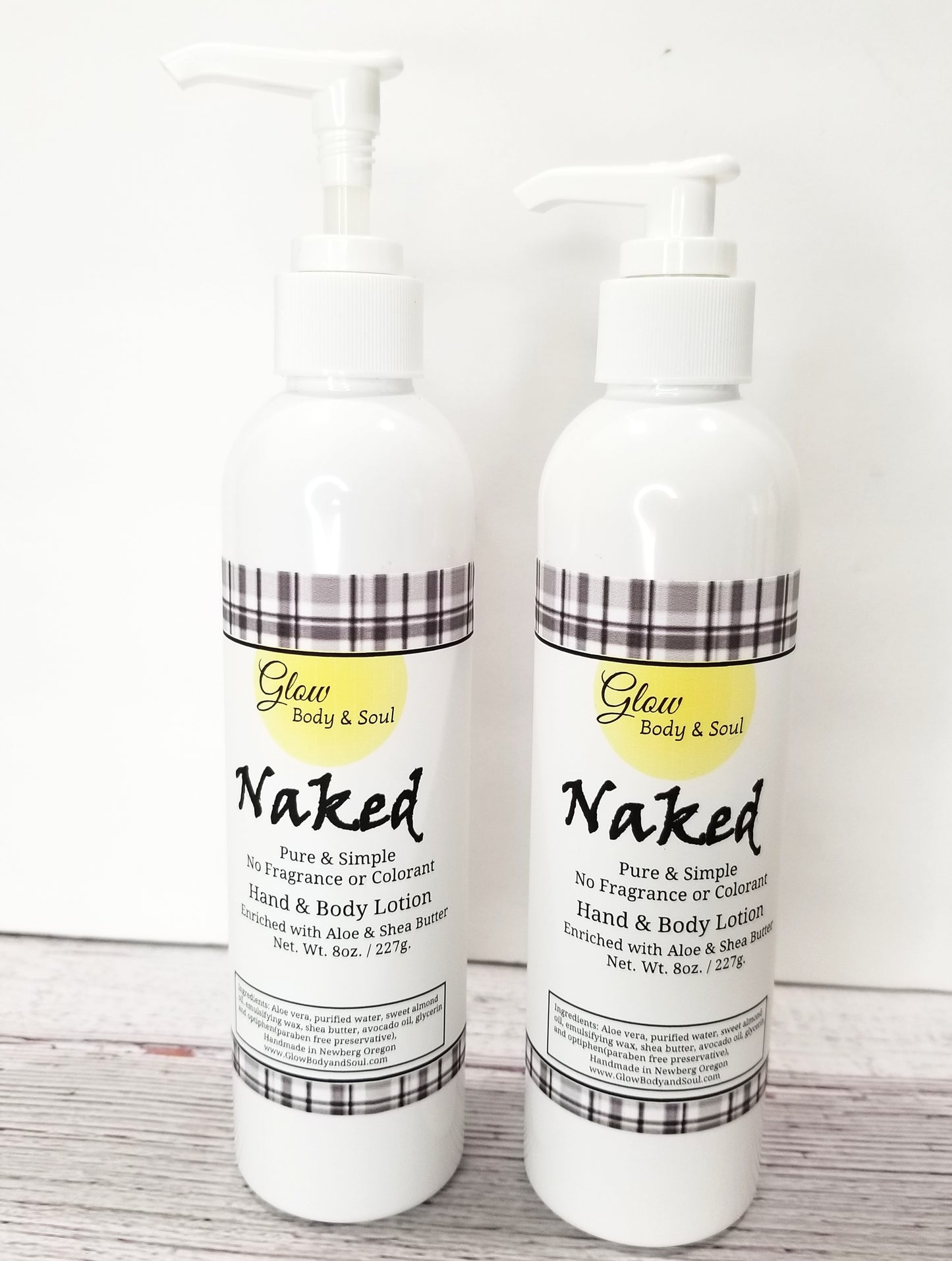 Aloe and Shea Butter Lotion 8 oz. Unscented Paraben Free Hand and Body Lotion Naked Lotion