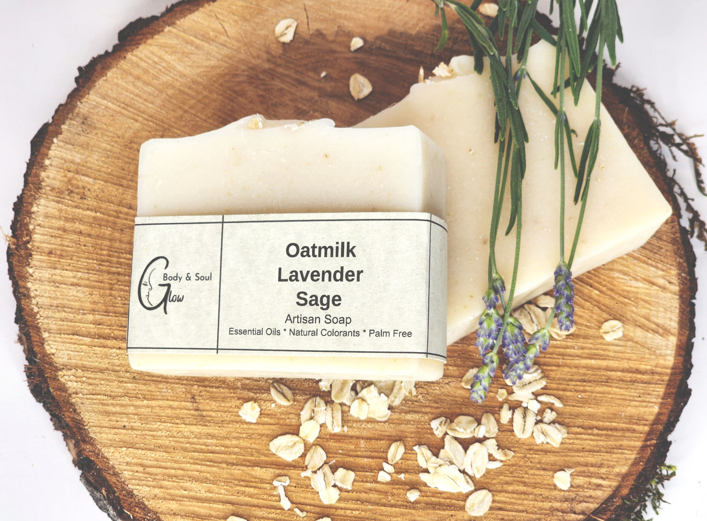 Oatmilk Lavender and Sage Natural Palm Free Handmade Vegan Soap