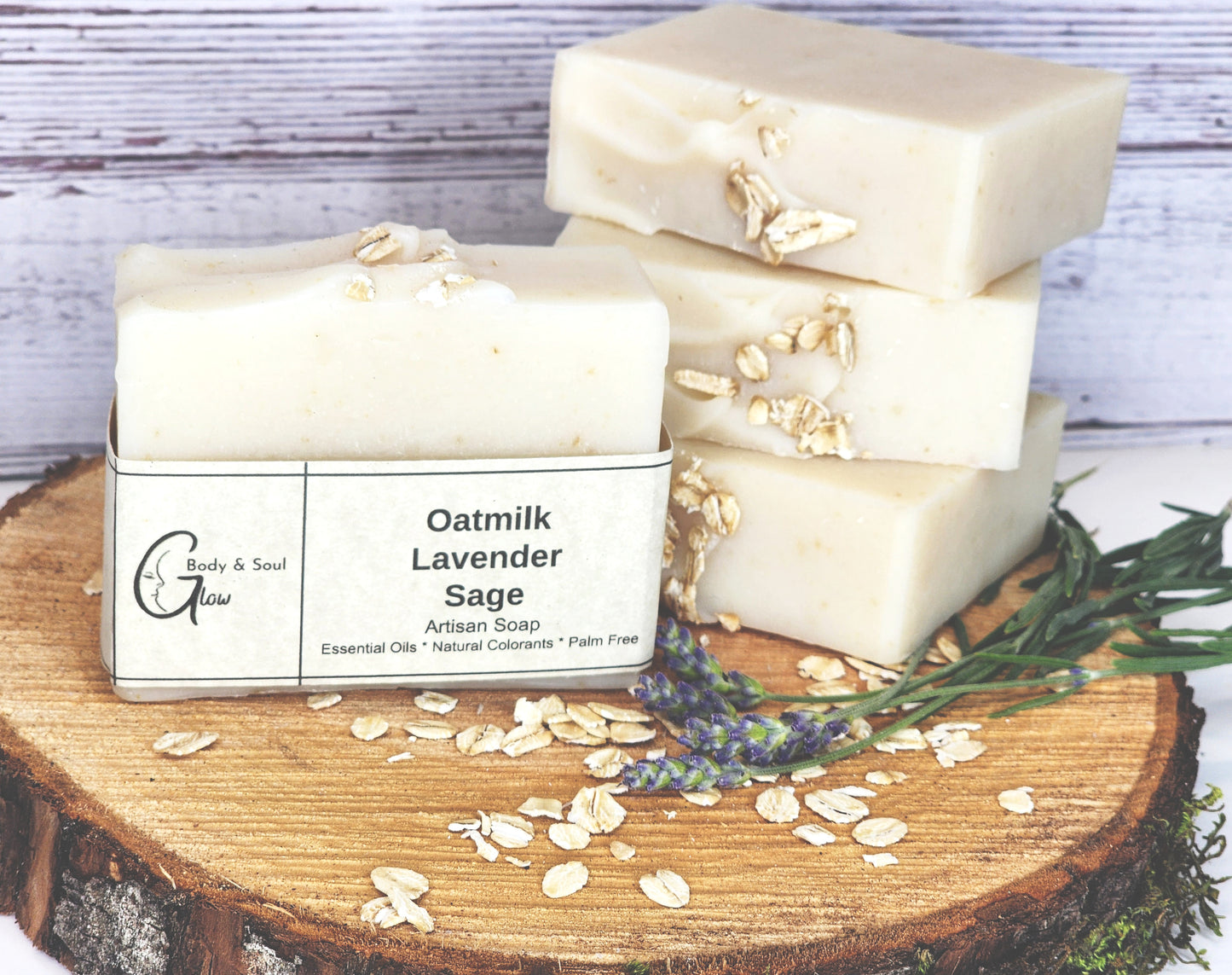 Oatmilk Lavender and Sage Natural Palm Free Handmade Vegan Soap