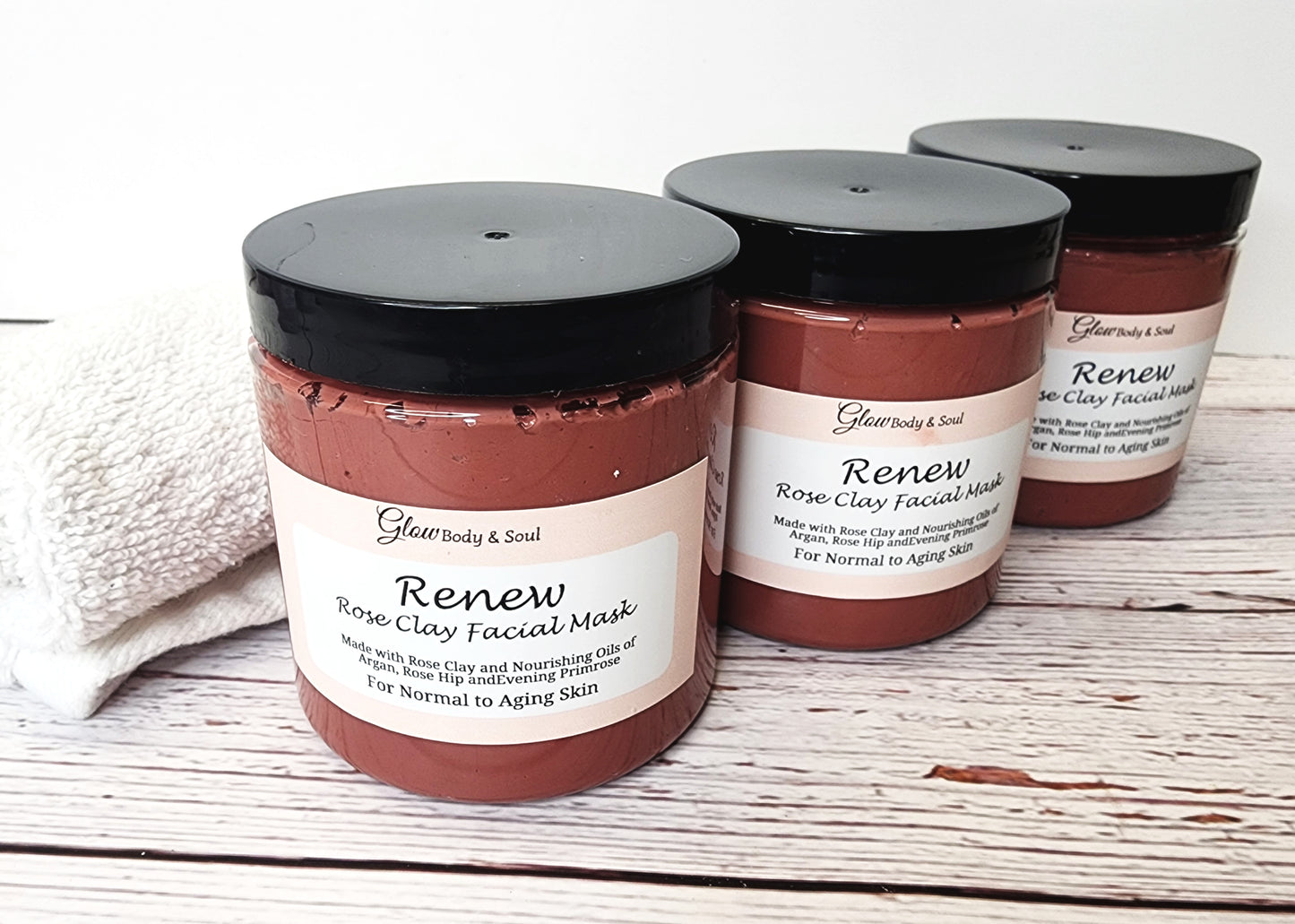 Renew Rose Clay Facial Mask 10oz. For Normal to Aging Skin