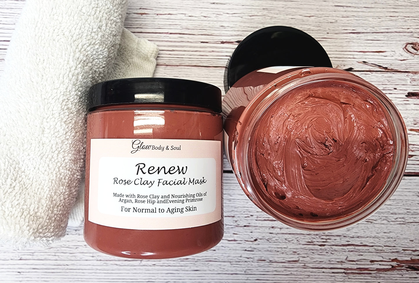 Renew Rose Clay Facial Mask 10oz. For Normal to Aging Skin