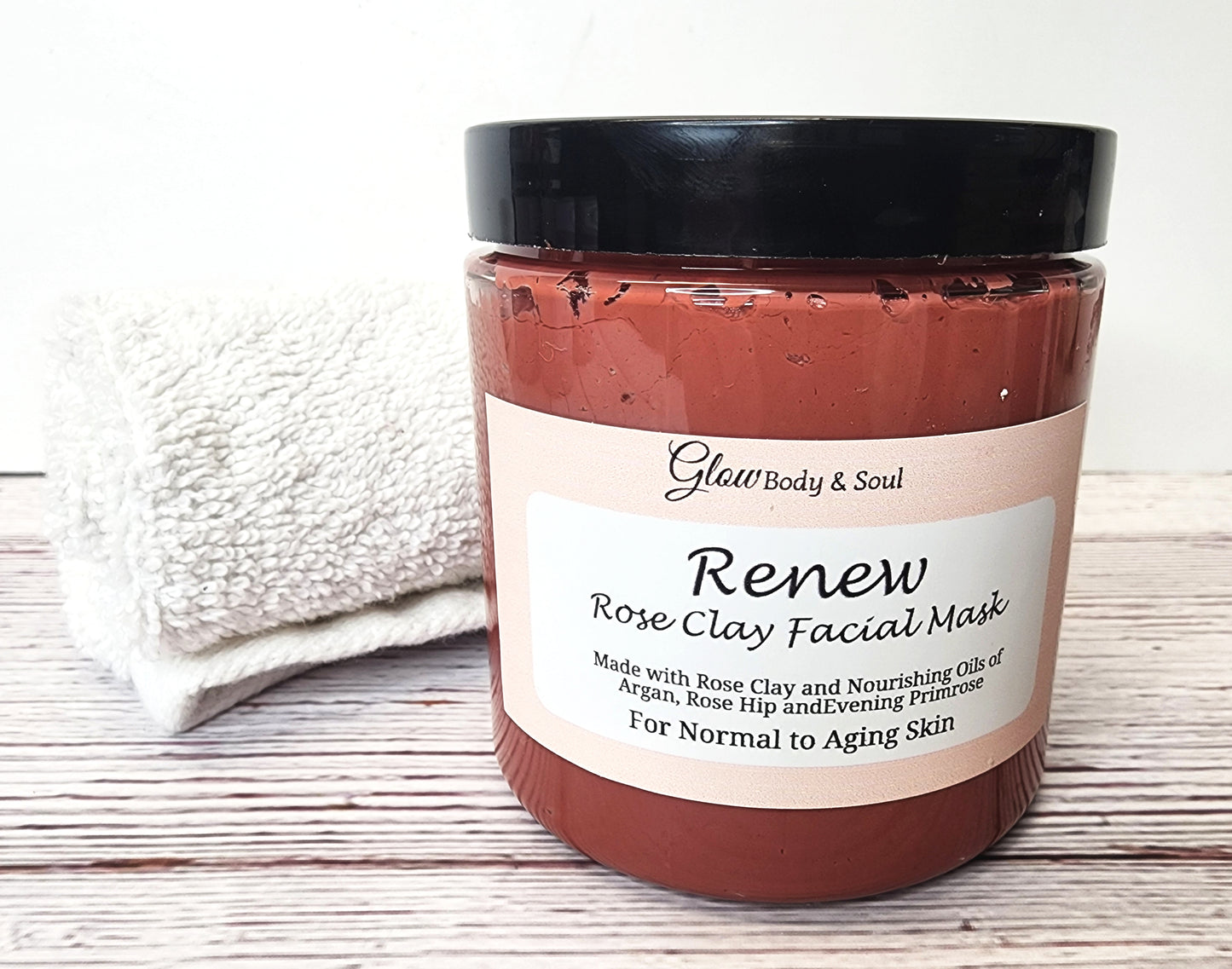 Renew Rose Clay Facial Mask 10oz. For Normal to Aging Skin