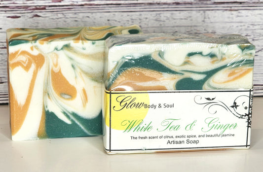 White Tea and Ginger Soap Handmade Cold Process Vegan Soap