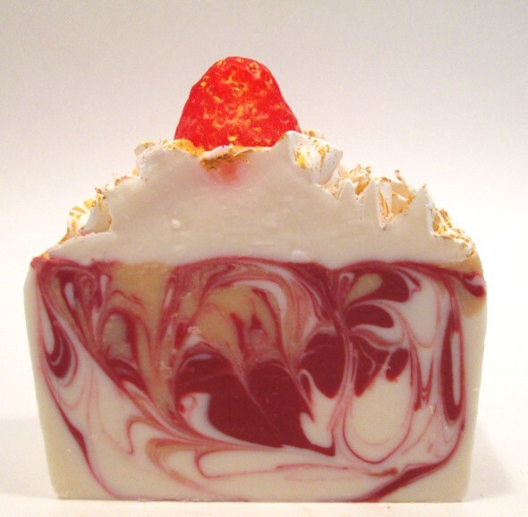 Champagne and Strawberries Soap Handmade Cold Process Vegan Soap