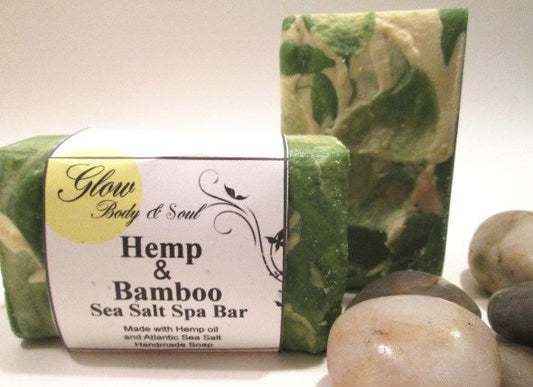 Hemp and Bamboo Sea Salt Spa Bar Soap Handmade Sea Salt Soap