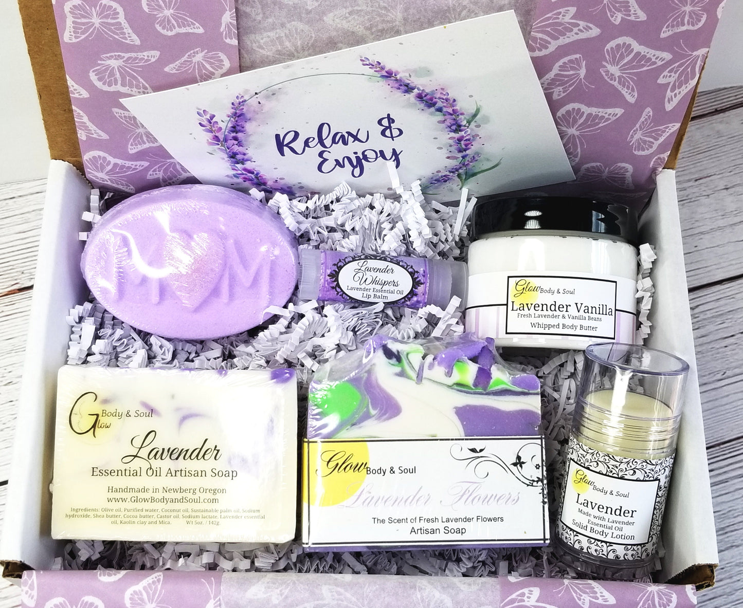 Mother's Day Gift Box Care Package Lavender Gift Box Gift Box Kit Thinking of You Gift