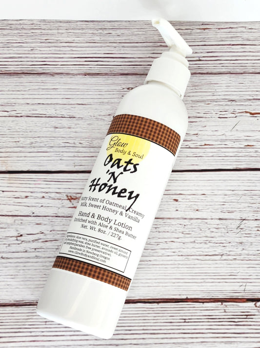 Oats 'N Honey Aloe and Shea Butter Lotion 8 oz. Paraben Free Hand and Body Lotion
