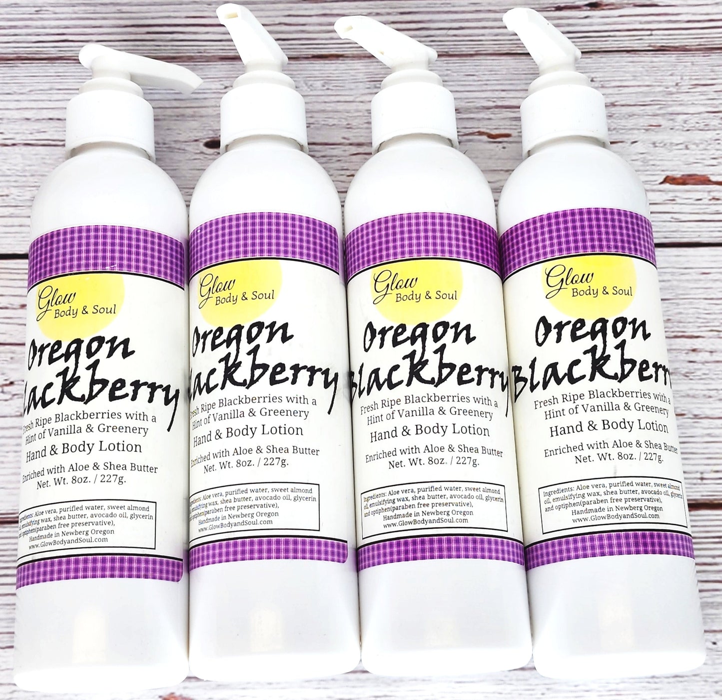 Oregon Blackberry Aloe and Shea Butter Lotion 8 oz. Paraben Free Hand and Body Lotion