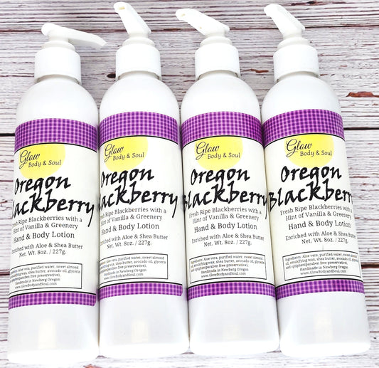 Oregon Blackberry Aloe and Shea Butter Lotion 8 oz. Paraben Free Hand and Body Lotion