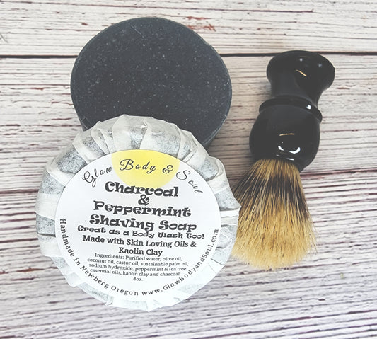 Charcoal and Peppermint Shaving Soap Cold Process Shaving Soap