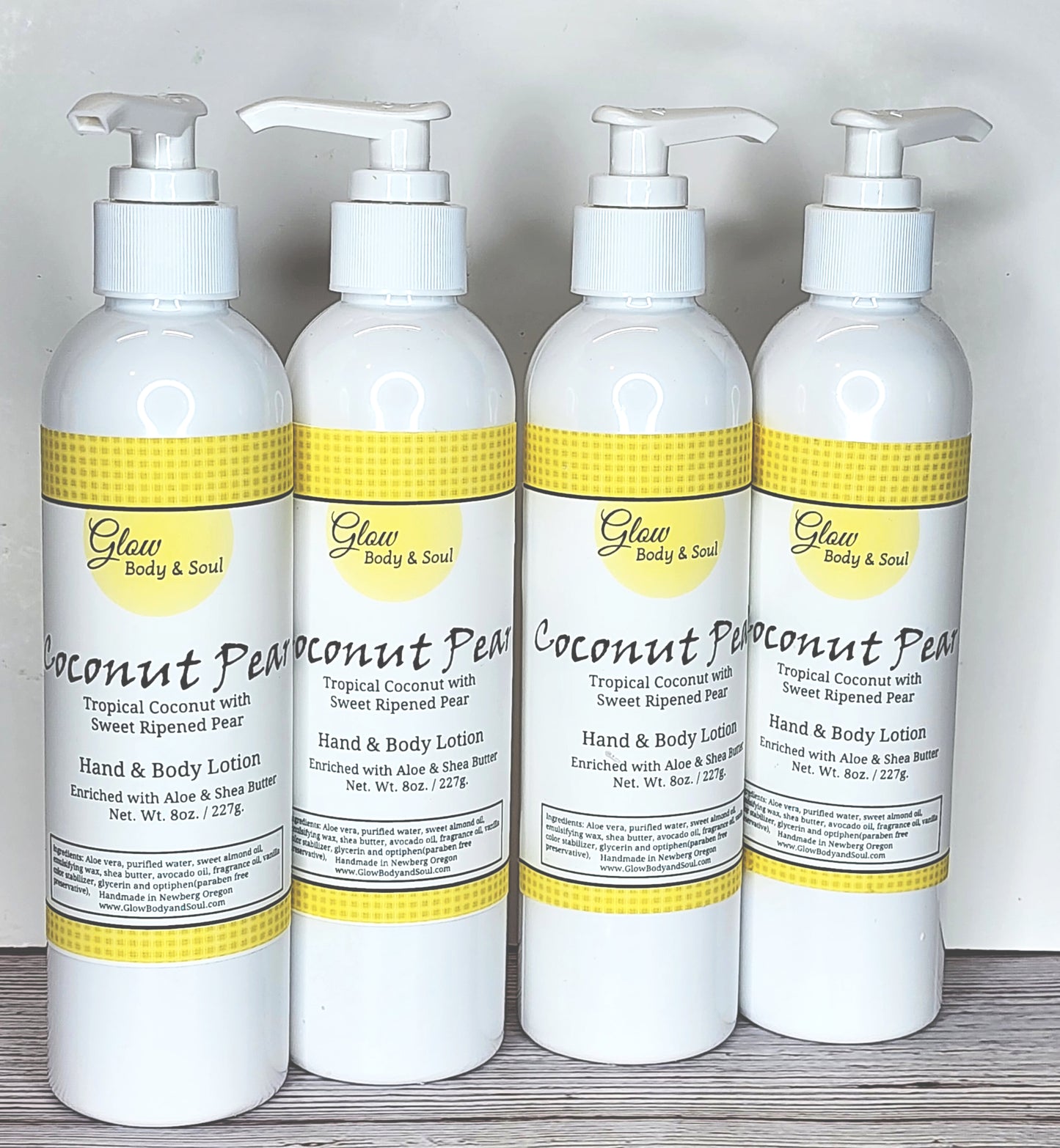 Coconut Pear Aloe and Shea Butter Lotion 8 oz. Paraben Free Hand and Body Lotion