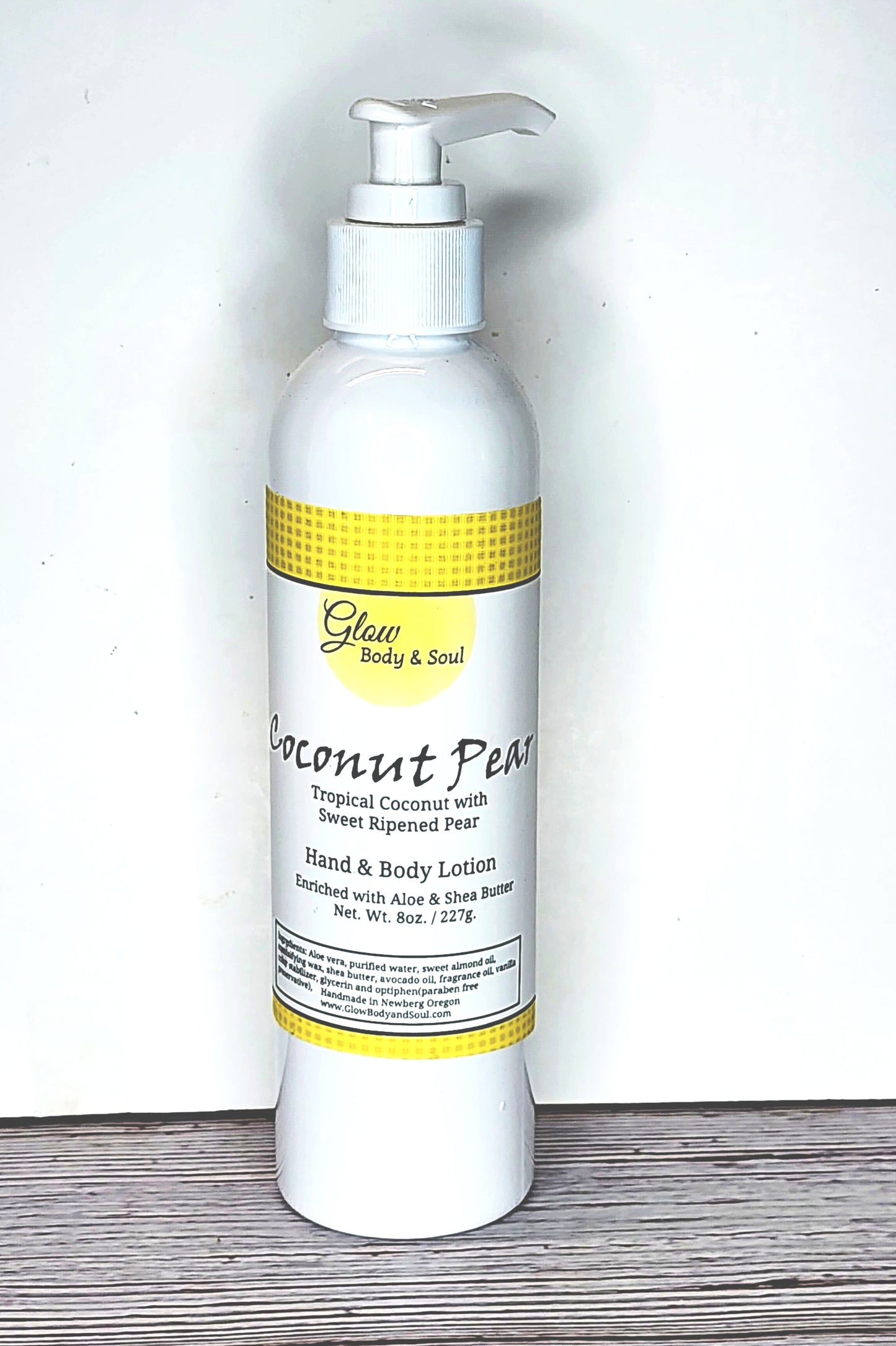 Coconut Pear Aloe and Shea Butter Lotion 8 oz. Paraben Free Hand and Body Lotion