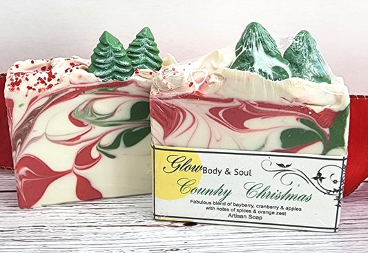 Country Christmas Cold Process Soap Christmas Soap Handmade Vegan Soap