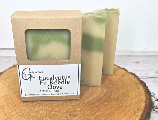 Eucalyptus Fir Needle and Clove Natural Palm Free Handmade Vegan Soap