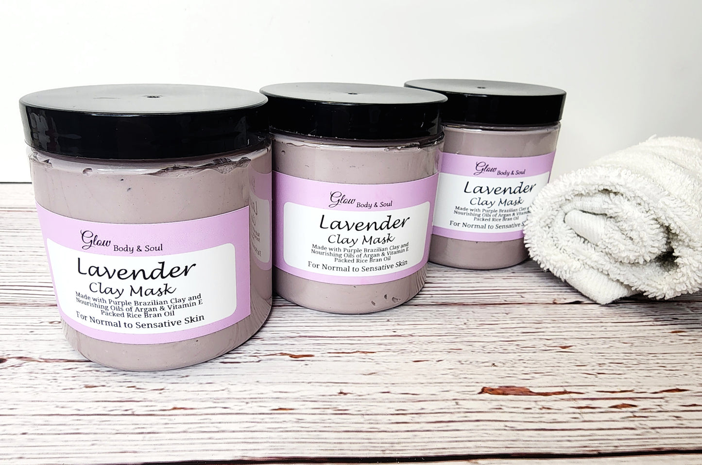 Lavender Clay Facial Mask Sensitive Skin Mask 10oz.