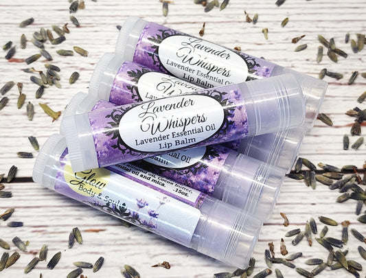 Lavender Whispers Lavender Essential Oil Lip Balm Unsweetened Lip Balm