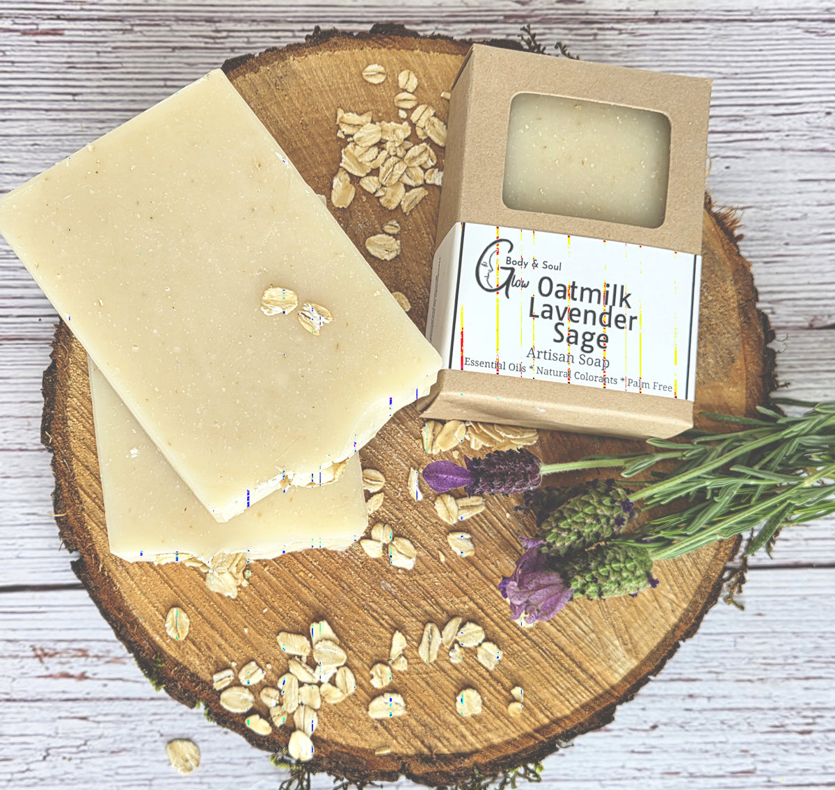 Oatmilk Lavender and Sage Natural Palm Free Handmade Vegan Soap