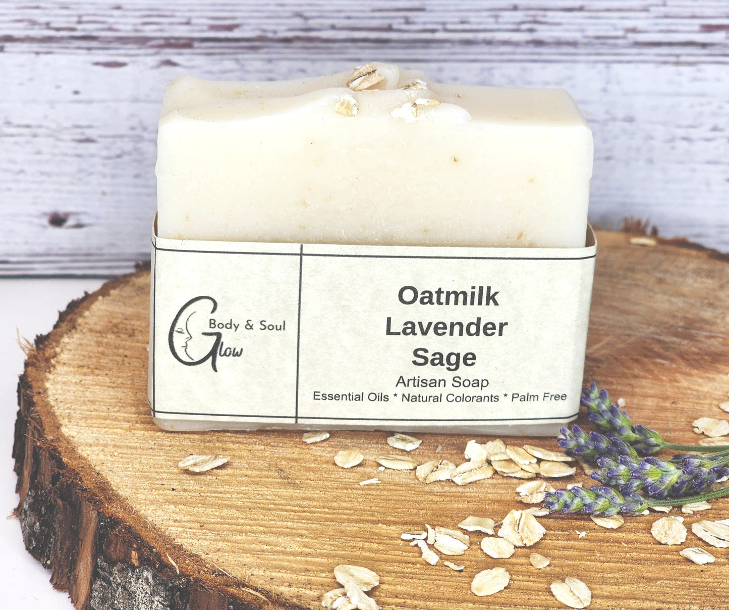 Oatmilk Lavender and Sage Natural Palm Free Handmade Vegan Soap