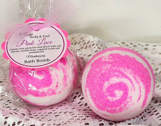 Pink Lace Bath Bomb Fizzy Moisturizing Bath Bomb