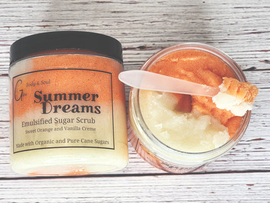 Summer Dreams Emulsified Sugar Scrub 10oz. Paraben Free Made with Organic and Pure Cane Sugar (Copy)
