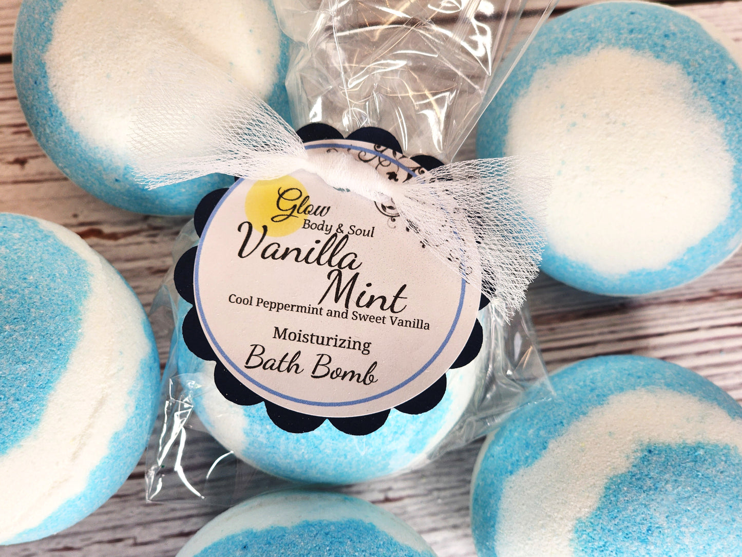 Vanilla Mint Bath Bomb Fizzy Moisturizing Bath Bomb