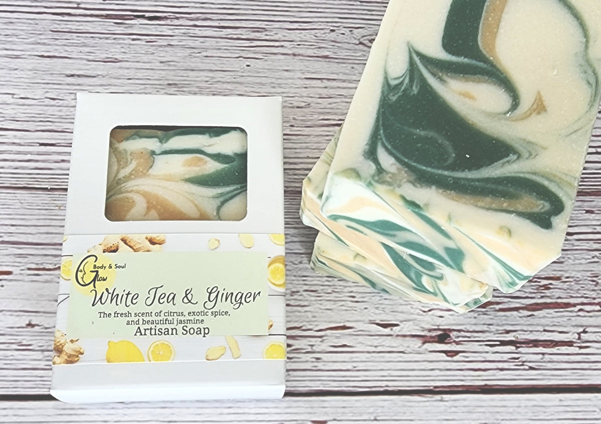 White Tea and Ginger Soap Handmade Cold Process Vegan Soap
