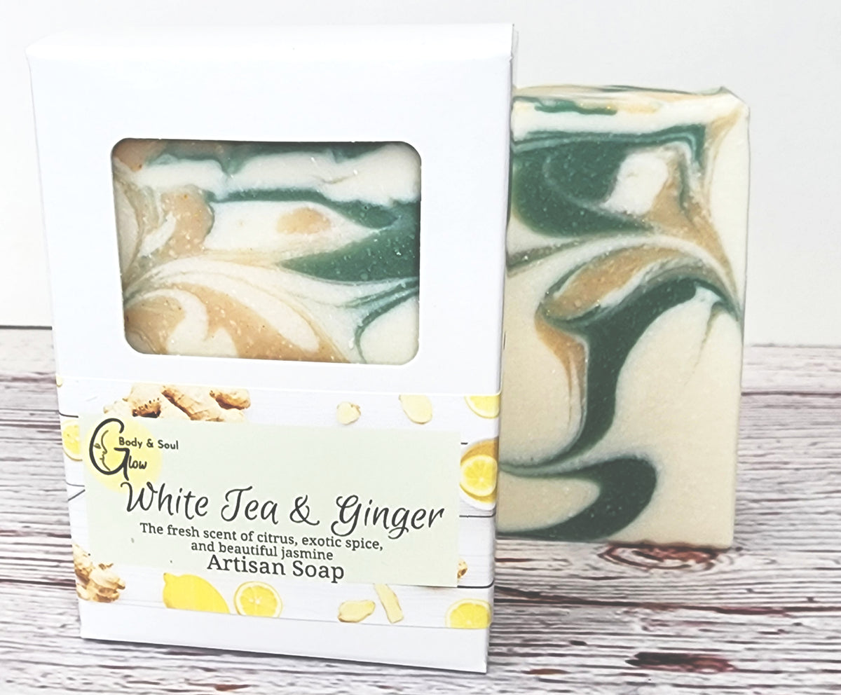 White Tea and Ginger Soap Handmade Cold Process Vegan Soap