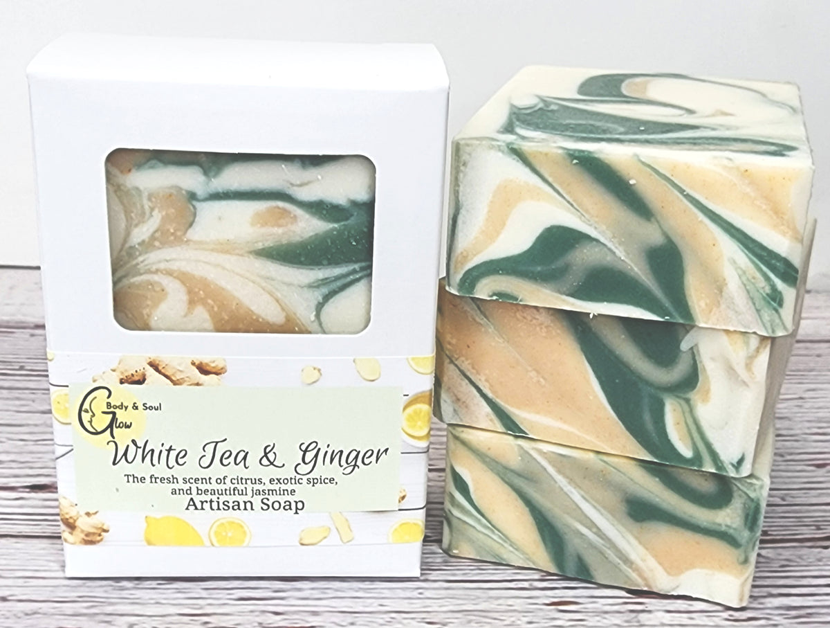 White Tea and Ginger Soap Handmade Cold Process Vegan Soap