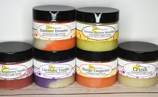 Emulsified Sugar Scrub Your Choice of Scent 7.50oz. Paraben Free Made with Organic and Pure Cane Sugar