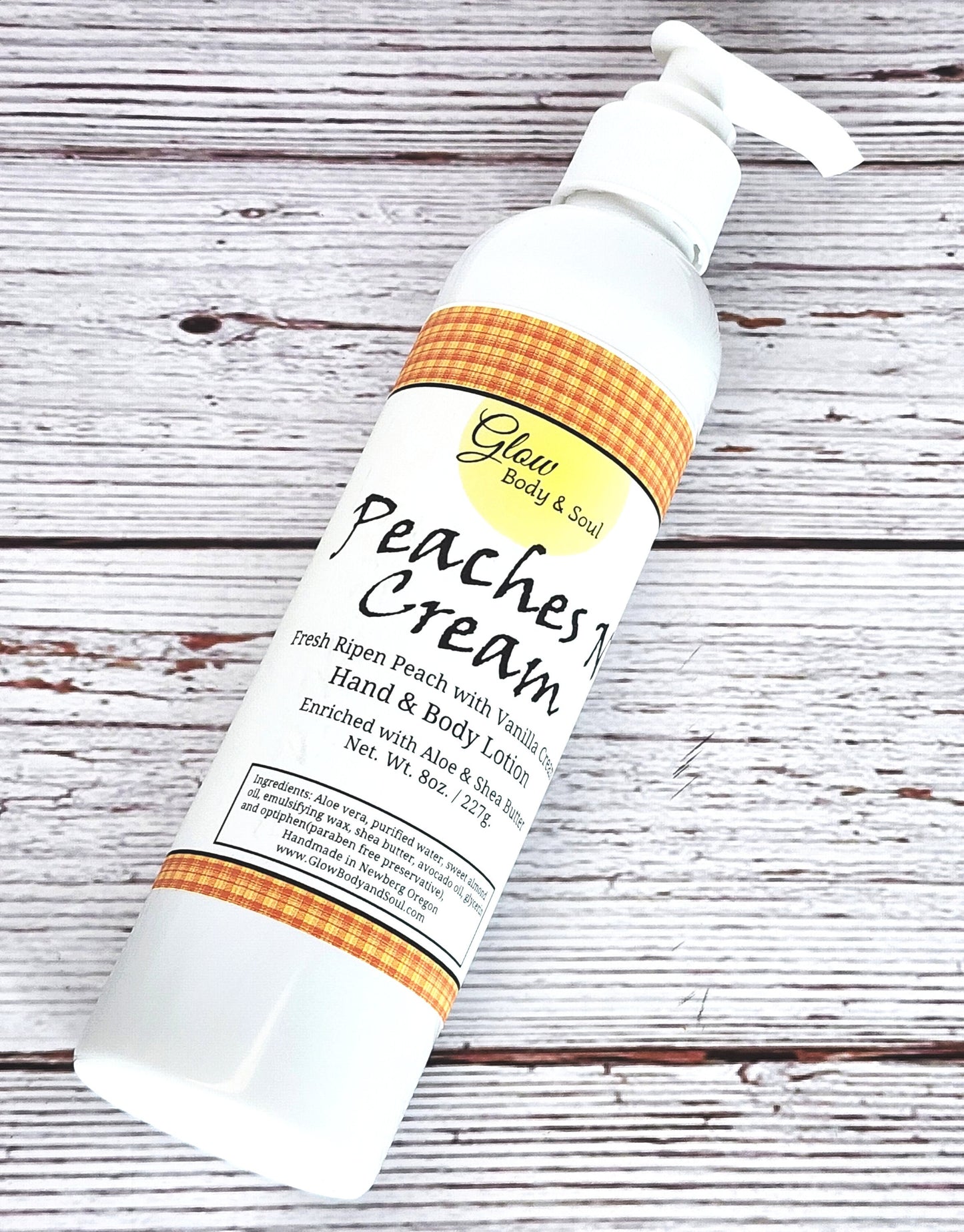 Peaches N Cream Aloe and Shea Butter Lotion 8 oz. Paraben Free Hand and Body Lotion